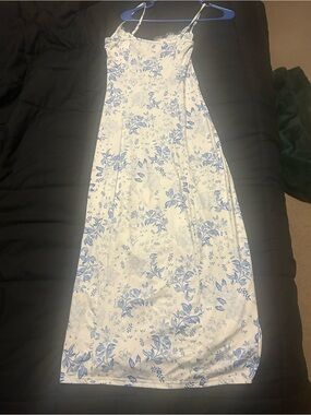 Blue Floral Slip Dress - Lightweight Women's Sundress